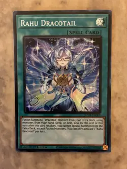 Yugioh! TCG - Rahu Dracotail - Super Rare - JUSH-EN009 - Justice Hunters - 1st - Image 1