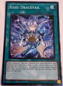 Yugioh! TCG - Rahu Dracotail - Super Rare - JUSH-EN009 - Justice Hunters - 1st - Image 1