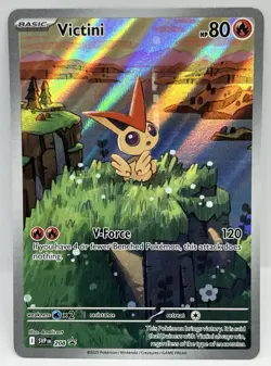 Pokemon Victini Promo Illustration Rare SVP208 & Victini Poke Ball 012/086 Card - Image 2