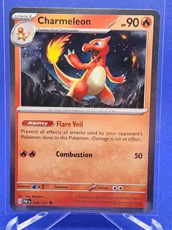 2024 Pokemon SV Paldean Fates PAF EN Charmeleon Promos Cosmos Holo 008/091 - Image 1