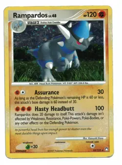 Pokemon Card: Rampardos HOLO 33/123 D&P Mysterious Treasures Set Rare! GD - Image 1