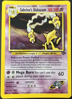 Sabrina's Alakazam 16/132 Gym Challenge Holo Rare Pokemon Card LP - Image 1