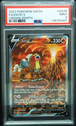 Entei V GG36 PSA 9 Crown Zenith Pokemon Card - Image 4