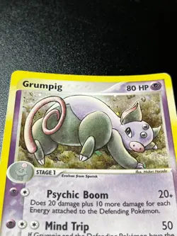 Grumpig 6/97 - EX Dragon Holo Rare Pokemon Card Vintage e-Reader Damage - Image 2