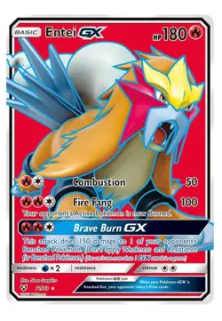 NEAR MINT! Entei GX (71/73) Shining Legends Full Art Ultra Rare Pokemon Card! - Image 1