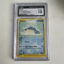CGC 10 PRISTINE 2003 Pokemon ex Sandstorm 83/100 Wailmer Pokemon Card - Image 1