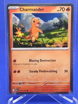 2024 Pokemon SV Paldean Fates PAF EN Charmander Promos Cosmos Holo 007/091 - Image 1