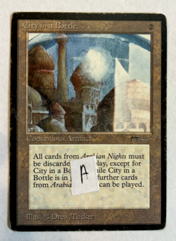 City in a Bottle Arabian Nights Artifact, MTG Uncommon, Played. - Image 1