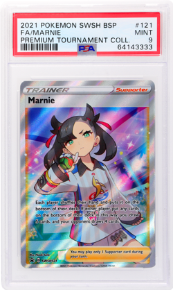 2021 Pokemon Sword and Shield Promo Premium Tournament Collection Marnie PSA 9 - Image 1