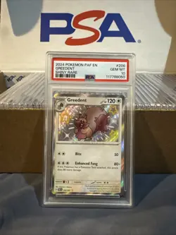 2024 Pokemon Paldean Fates Greedent Shiny Rare #206 PSA 10 - Image 1