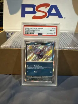 2024 POKEMON PAF EN-PALDEAN FATES SHINY RARE #180 PALDEAN WOOPER PSA 10 - Image 1