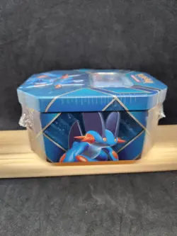 NEW Pokemon SWAMPERT EX Tin 2015 Factory Sealed Collector TCG Hoenn Power 4 Pack - Image 4