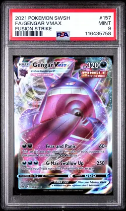 2021 Pokemon Fusion Strike #157 Fa/Gengar Vmax Fusion Strike PSA 9 - Image 1