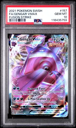 2021 Pokemon Fusion Strike #157 Fa/Gengar Vmax Fusion Strike PSA 10 - Image 1