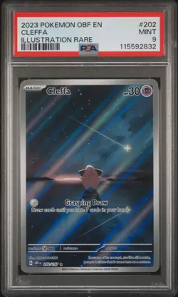 2023 POKEMON OBF EN-OBSIDIAN FLAMES ILLUSTRATION RARE #202 CLEFFA PSA 9 - Image 1
