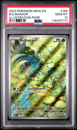 2023 Pokemon Mew En-151 #166 Bulbasaur Illustration Rare PSA 10 - Image 1