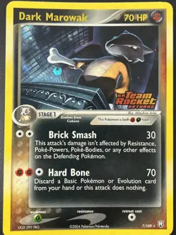Dark Marowak 7/109 EX Team Rocket Returns Stamped Reverse Holo Pokemon Card NM - Image 1