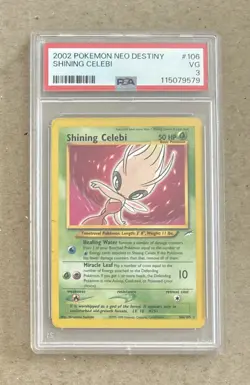 2002 Pokemon Neo Destiny Shining Celebi Card #106 PSA 3 - Image 1