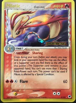 Milotic 5/101 Dragon Frontiers Stamped Reverse Holo Rare Pokemon Card NM - Image 1