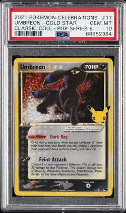 2021 POKEMON CELEBRATIONS CLASSIC COLL #17 UMBREON-GOLD STAR PSA 10 - Image 1
