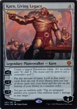 001/281 KARN, LIVING LEGACY MYTHIC DOMINARIA UNITED MTG CARD - Image 1