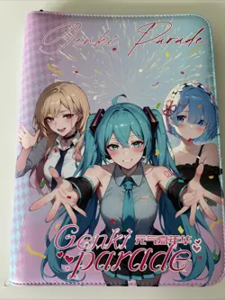 Rem Marin Miku Genki Parade Anime Waifu Trading Card 9 Pockets Zipper Binder - Image 1