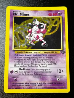 Mr. Mime 6/64 - Jungle Unlimited Holo Rare Pokemon Card Vintage 1999 MP - Image 1