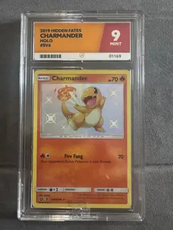 Charmander Holo Baby Shiny SV6 Hidden Fates ACE Grading 9 Graded Pokemon Card - Image 1