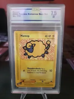 Mareep 2002 Pokemon Expedition Base Set Card No. 119, CCG Graded 7.5 XF - Image 1