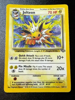 Jolteon 04/64 - Jungle Holo Rare Pokemon Card Vintage MP - Image 1