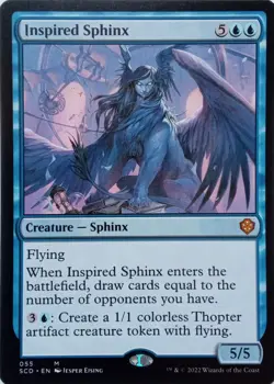 055 INSPIRED SPHINX MYTHIC STARTER COMMANDER DECKS MTG CARD - Image 1