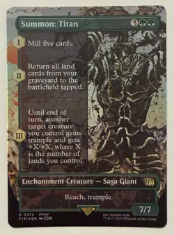 Summon: Titan Borderless Foil - Final Fantasy MTG - Image 1