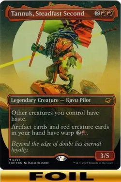 1x - Tannuk, Steadfast Second - FOIL BORDERLESS - Edge of Eternities - NM MTG - Image 1