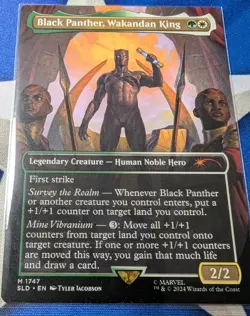 Black Panther, Wakandan King MTG Marvel Secret Lair NM NonFoil Unplayed SLD - Image 1