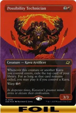 1x - Possibility Technician - FOIL BORDERLESS - Edge of Eternities - NM MTG - Image 1