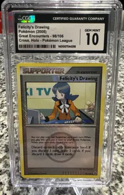 2008 Pokemon Felicity's Drawing #98/106 Pokemon League CGC 10 Cross Holo - Image 1