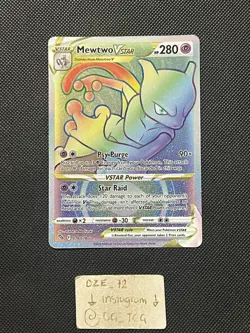 Pokemon GO - Mewtwo VSTAR - 079/078 - Rainbow Full Art Rare - MINT - Image 1
