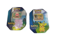 Pokemon GO TGC Pikachu Blissy NEW Factory Sealed Tin sets Plus promo - Image 1