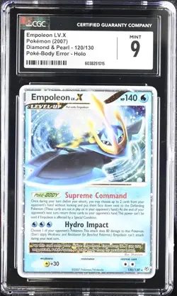 Pokemon Empoleon Lv.X 120/130 Poke Body Error CGC 9 MINT SWIRL🌀 Diamond & Pearl - Image 1