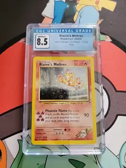 🔥🔥2000 BLAINE'S MOLTRES HOLO POKEMON TCG CGC 8.5 #1/132 MINT GYM HEROES - Image 1