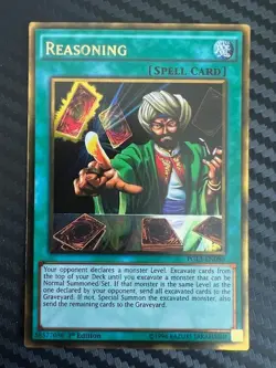 Yugioh Reasoning PGL3-EN080 Gold Rare 1st Edition VLP - Image 1