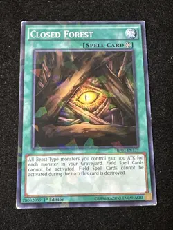 Yugioh- 1X Closed Forest - Shatterfoil Rare - 1st Edition - BP03-EN171 LP - Image 1