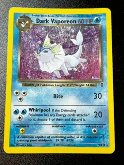 Dark Vaporeon 9/110 - Legendary Collection Holo Rare Pokemon Card MP Vintage - Image 1