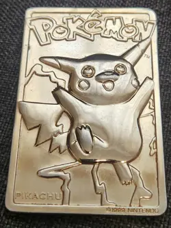 Pokemon Pikachu Gold Plated Card 23K Burger King 1999 Limited Edition Pokemon - Image 2