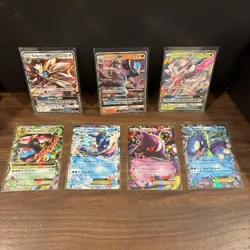 Vintage Pokemon Card Binder Lot Of 7 Cards, Full Art, Holos, Mega, Ex, and Gx - Image 1