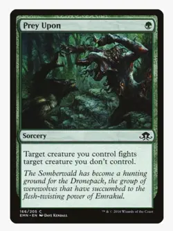 Prey Upon #166 Eldritch Moon (EMN) Magic Card in Protective Sleeve - Image 1