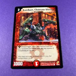 Duel Masters Trading Card Game Kamikaze, Chainsaw Warrior 42/55 Creature - Image 3