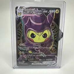 Pikachu Cosplay Dark Magician Yugioh DMG Pokemon Custom ACG Card Holo Foil Anime - Image 1