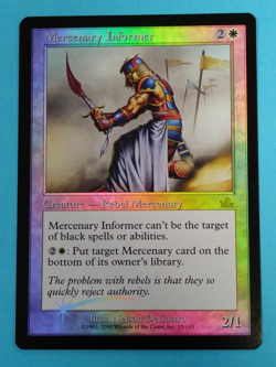 MTG Magic the Gathering Prophecy 1x MERCENARY INFORMER Rare White Creature FOIL - Image 1