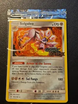 Pokemon PreRelease US Store Exclusive Promo Cosmic Eclipse Solgaleo Sealed Mint - Image 2